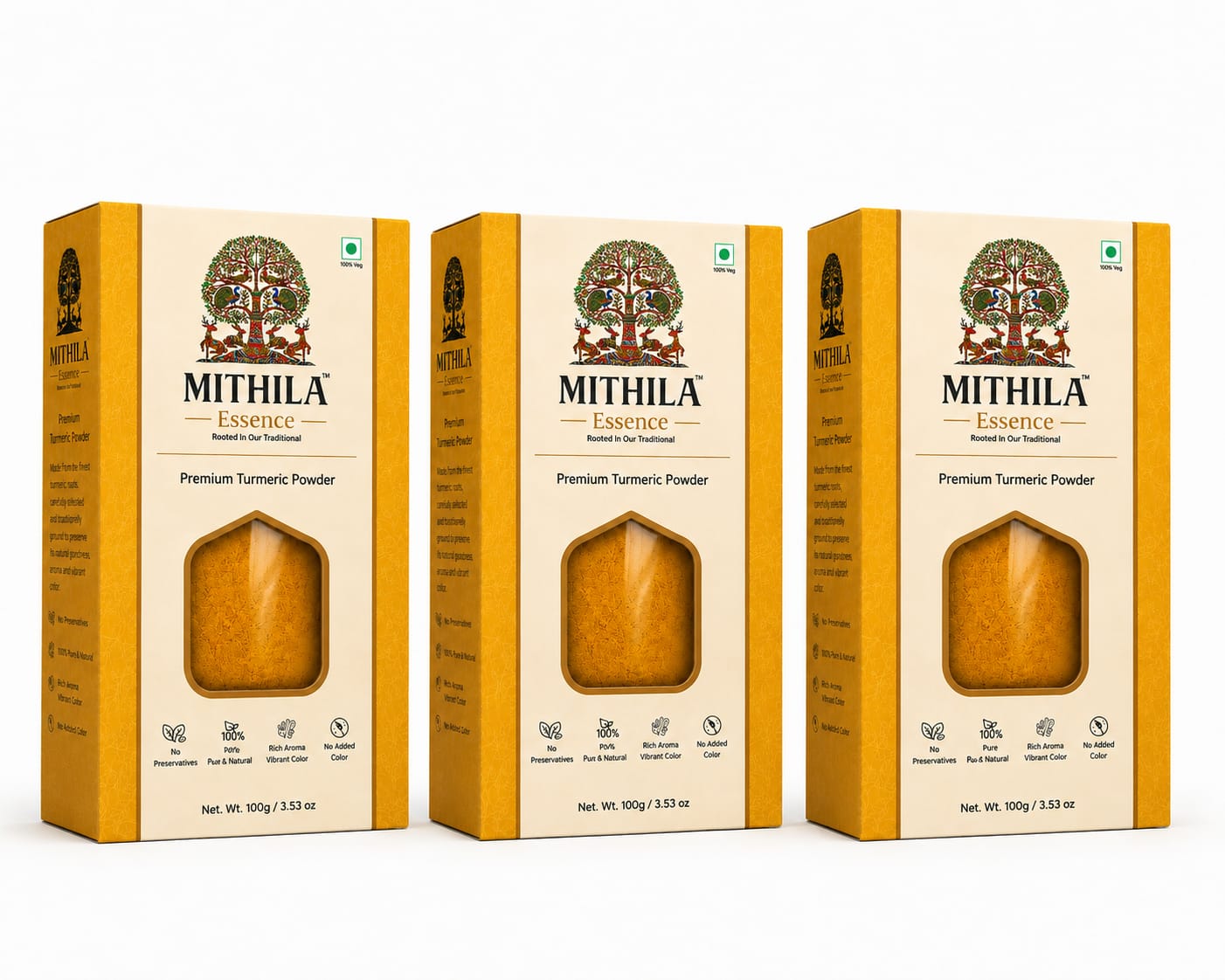 Essence Premium Turmeric Powder – Pack of 3 (100g x 3)